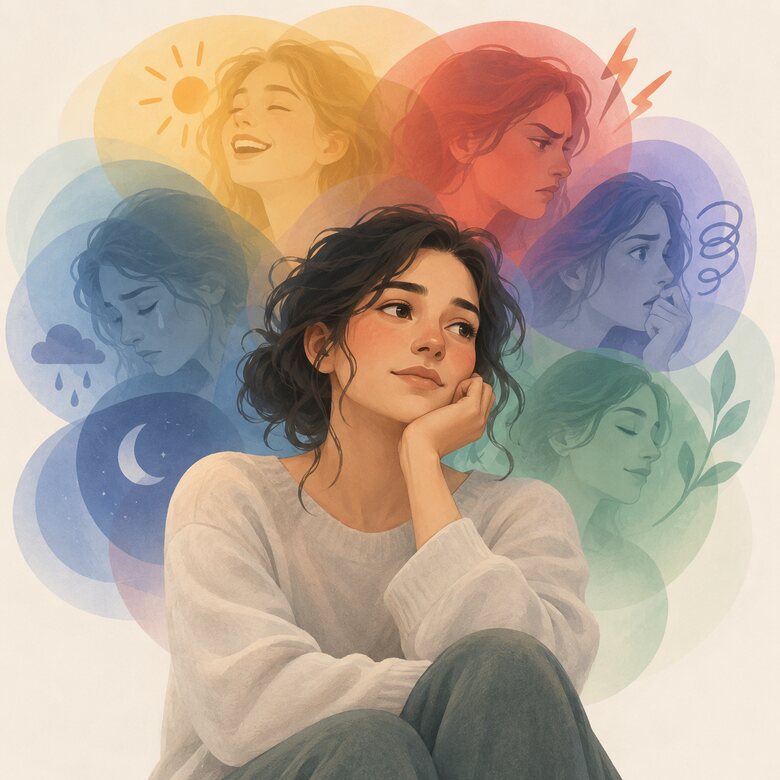 An illustration of several emotions at once
